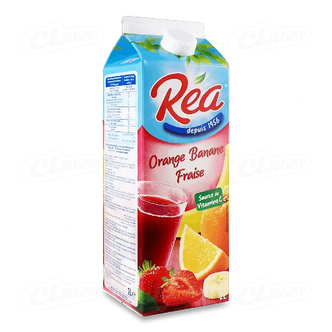 Напій соковий Rea апельсин-полуниця-банан, 2л