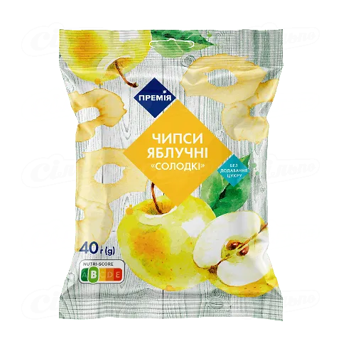 Чіпси Премія яблучні солодкі, 40г