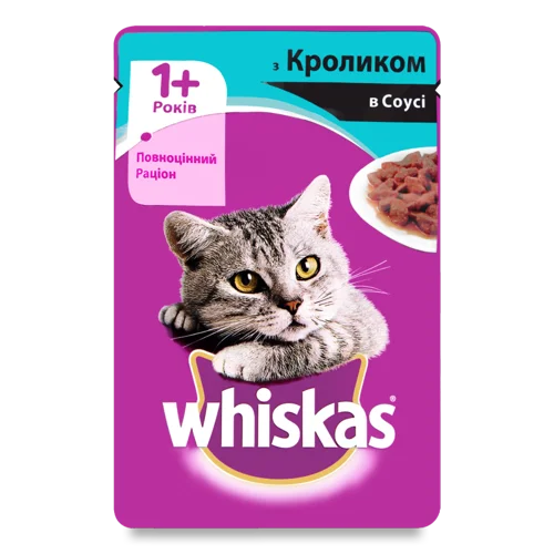 Корм Для Дорослих Котів З Кролику В Соусі Whiskas, В/ґ, 100г