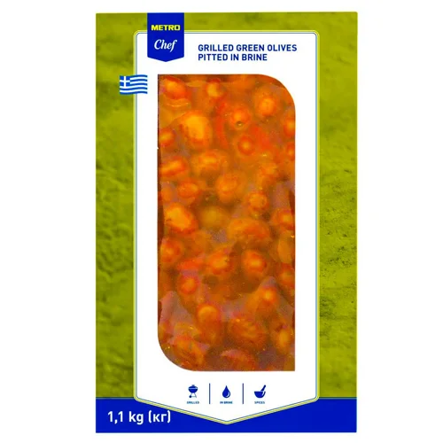 Оливки гриль Metro Chef без кісточки в розсолі 1,1кг