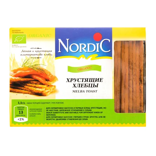 Хлібці хрусткі зі злаків Organic Nordic 100г