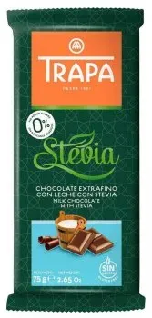Шоколад молочний Trapa Stevia без цукру 75г