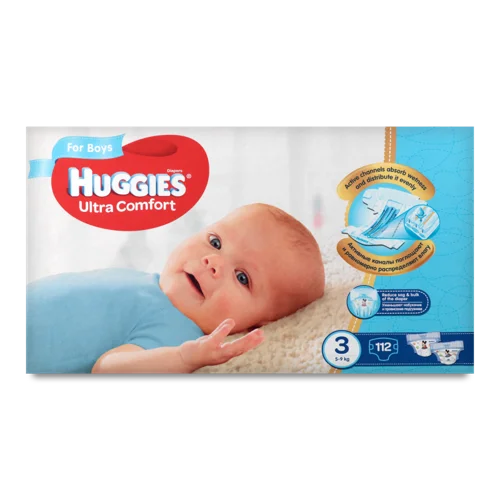 Підгузки Huggies UC Box (3) для хлопчиків, в/ґ, 112 шт