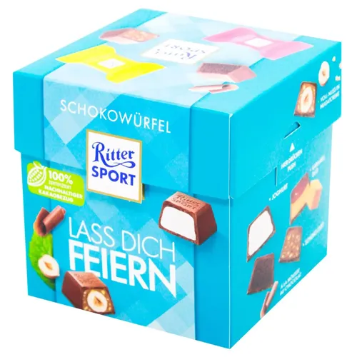 Цукерки шоколадні «Ritter Sport Schokowurfel Lass Dich Feiern» 176г