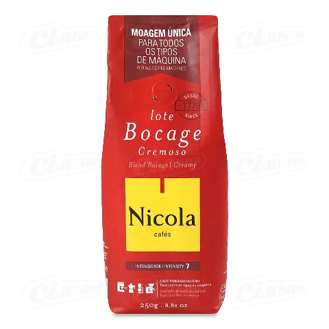 Кава мелена Nicola Bocage cremoso смажена натуральна, 250г