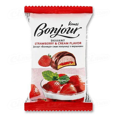 Десерт Контi Бонжур Полуниця з вершками 29г