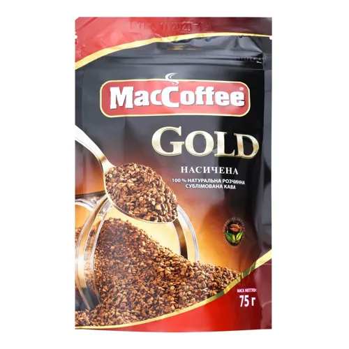 Кава Gold натуральна розчинна MacCoffee 75г