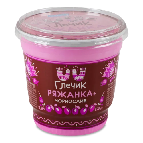 Ряжанка Вищого Ґатунку З Чорносливом, 2.9%, Глечик ст, 320г