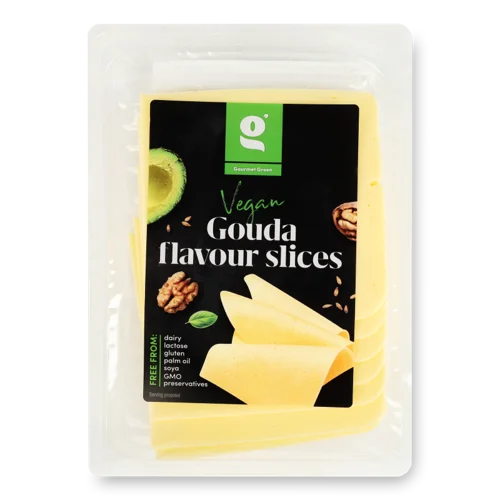 Сир Рослинний Зі Смаком Гауда Vegan Gourmet Green, лоток 150г