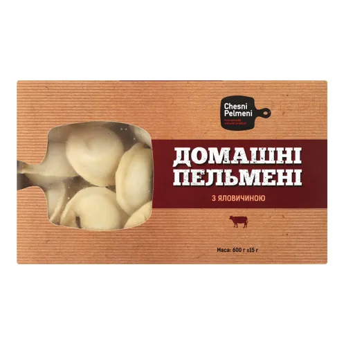 Пельмені з яловичиною Домашні Chesni Pelmeni к/у 600г