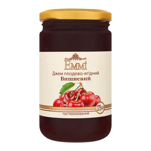 Джем плодово-ягідний пастеризований Вишневий Emmi с/б 375г