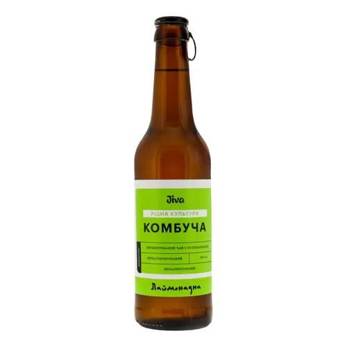 Напій безалкогольний слабогазований на рослинній сировині Комбуча Лаймонадна Jiva