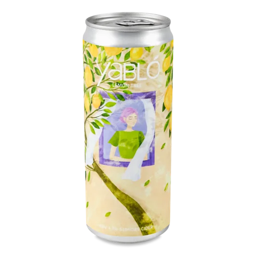 Сидр Яблучний Напівсухий Газований, 4.7% в/ґ, з/б 0.33л