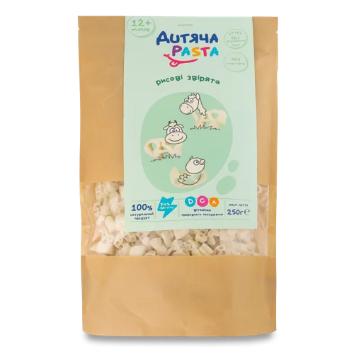 Макаронні Вироби Дитячі З Рису Рисові Звірята, в/ґ, 250г