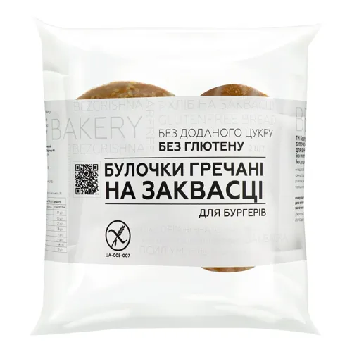 Булочки для бургерів гречані на заквасці Bezgrishna bakery м/у 240г