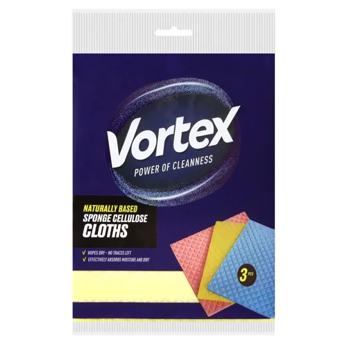 Серветки господарчі Vortex губчасті целюлозні 3шт
