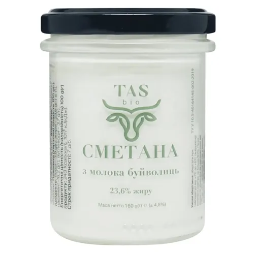 Сметана Tas Bio з молока буйволиць 180г