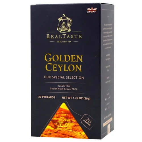 Чай чорний Real Taste Golden Ceylon в пірамідках 20шт 2,5г