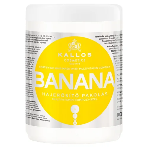Маска для волосся Kallos Cosmetics Banana зміцнююча з екстрактом банану та мультивітамінним комплексом 1л