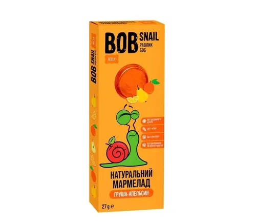 Натуральний фруктовий мармелад Bob Snail Груша-Апельсин, 27г
