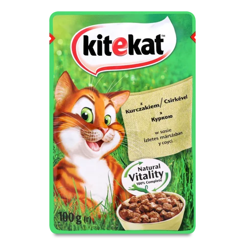 Вологий Корм З Куркою В Соусі Для Дорослих Котів Kitekat, з/б 100г