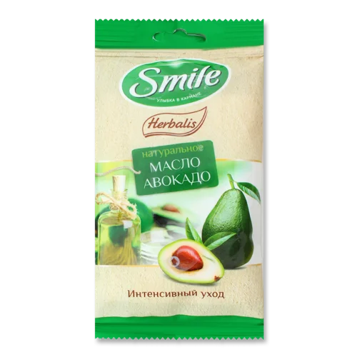 Вологі Серветки З Олією Авокадо Herbalis Smile 10шт, в/ґ