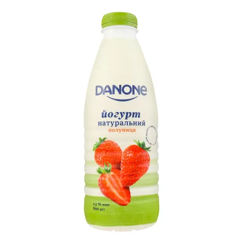 Йогурт 1.5% питний Полуниця Danone 800г
