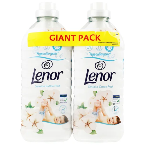 Ополіскувач для білизни Lenor Sensitive cotton fresh 2х1,2л