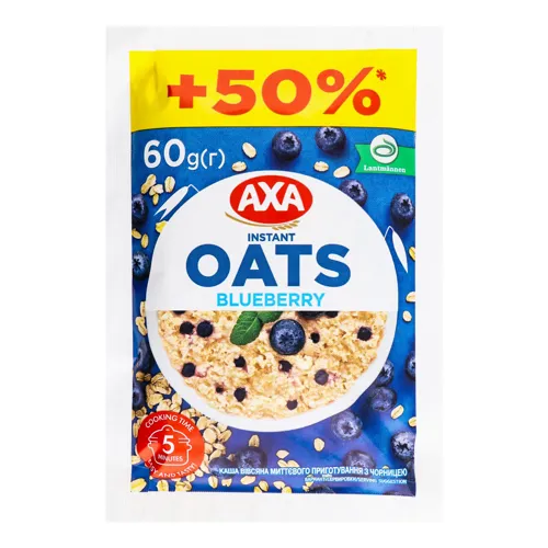 Каша швидкого приготування вівсяна Blueberry Аха м/у 60г