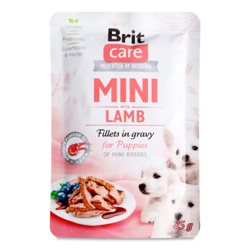 Вологий Корм Для Цуценят Lamb Mini Care Brit, д/п, 85г