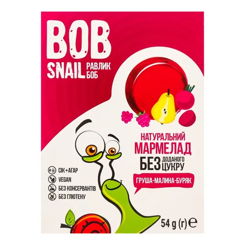 Мармелад фруктово-ягідно-овочевий Груша-малина-буряк Bob snail