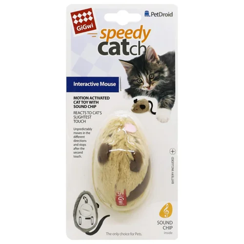 Іграшка GiGwi Speedy для котів інтерактивна мишка 9см
