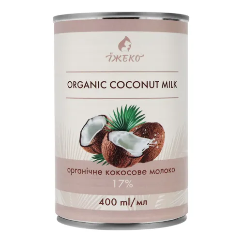 Молоко 17% кокосове Їжеко з залізної банки 400мл