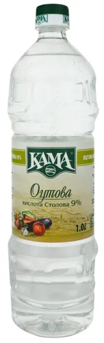 Кислота оцтова 9% Столова Кама п/пл 1л
