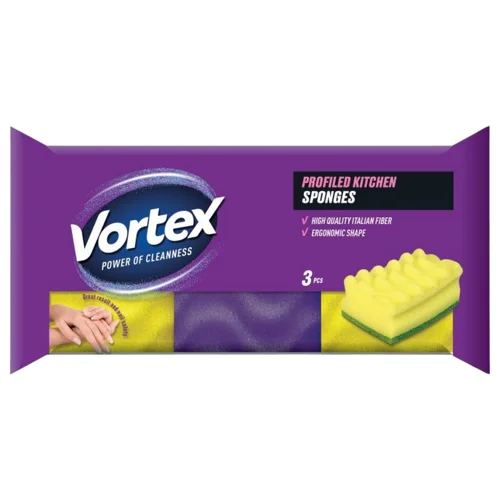 Губки кухонні  Vortex профільовані 3шт