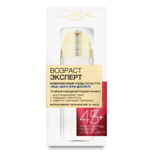 Крем для Обличчя, Шиї Та Зони Декольте Вік Експерт 45+ Loreal, 50мл