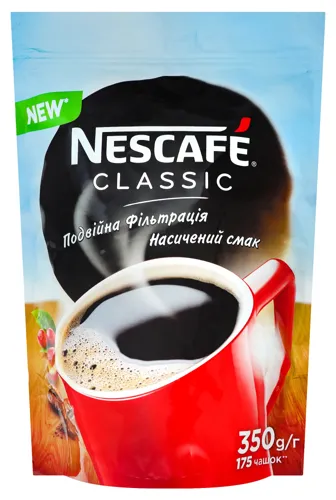 Кава натуральна розчинна гранульована Classic Nescafe д/п 350г