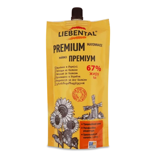 Майонез Вищого Ґатунку Liebental 67%, Пакування 300г