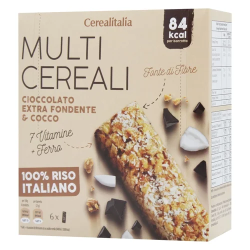 Батончики Cerealitalia Day By Day мультизернові з екстра чорним шоколадом, вітамінами і мінералами 126г