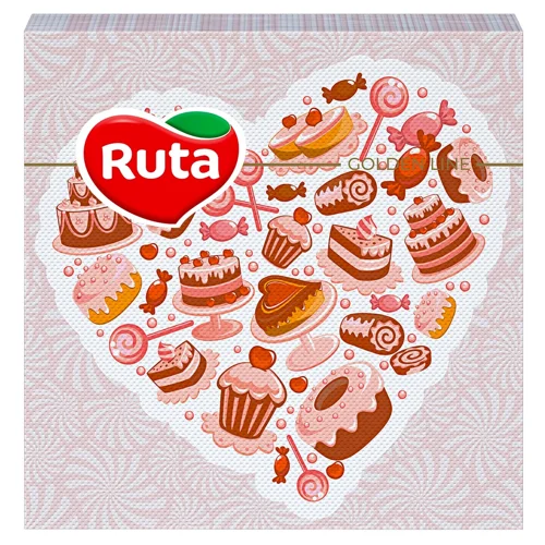 Серветки столові Ruta Art Серце двошарові 33х33см 20шт