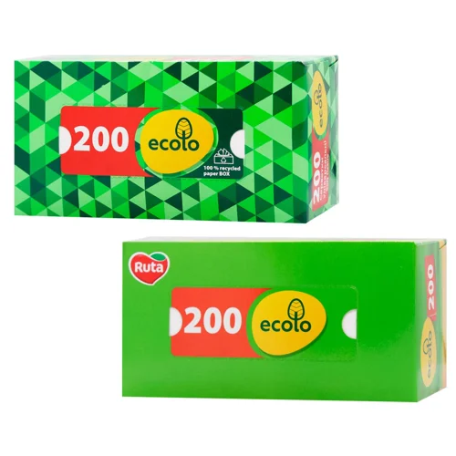 Серветки косметичні Ecolo двошарові 200шт