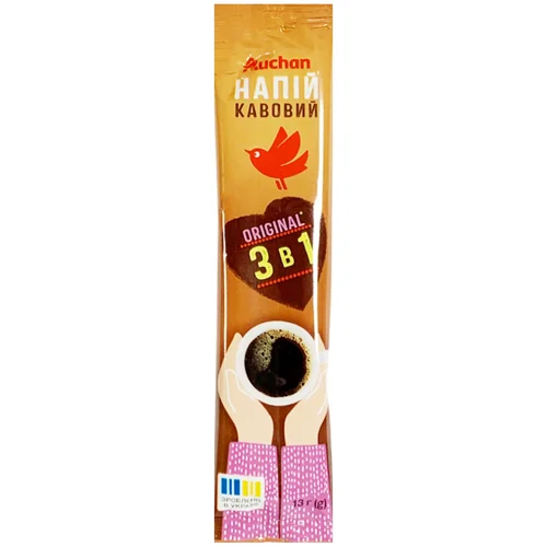Напій кавовий Auchan 3в1 Oridzhynal 13г