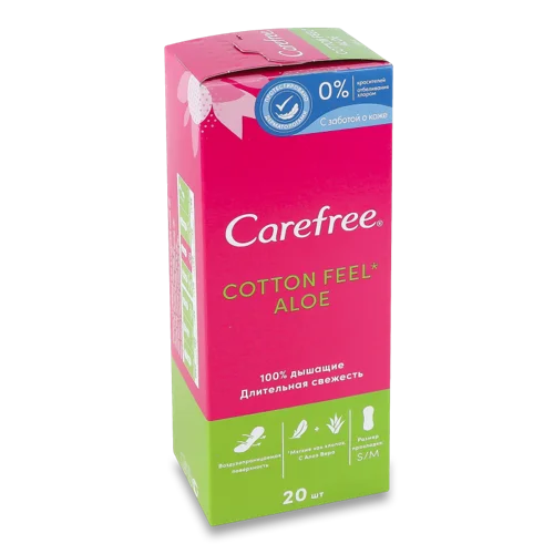 Гігієнічні Щоденні Прокладки Aloe Cotton Feel Carefree, 20шт