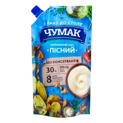 Соус майонезний 30% Пісний Чумак д/п 300г