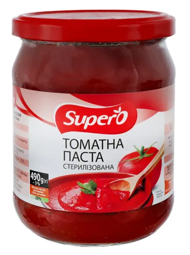 Паста томатна Supero в скляній банці 490г