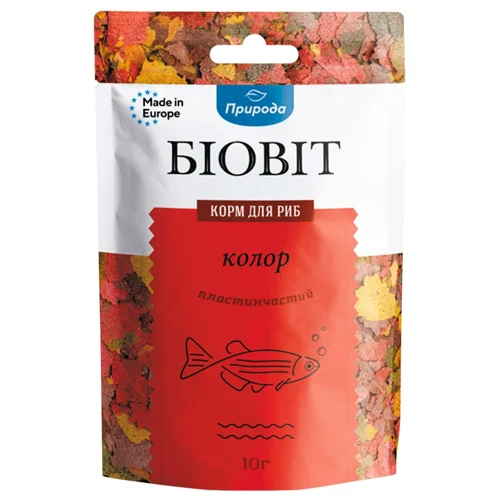 Корм для риб Природа Біовіт Колор пластинчастий 10г