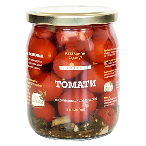 Томати мариновані черрі Батальйон смаку 0,54л с/б