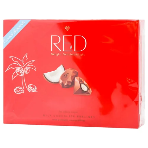 Цукерки RED Delight молочний шоколад з кокосовою начинкою 132г