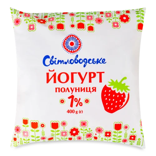 Йогурт Полуничний 1% Світловодське м/у, 400г