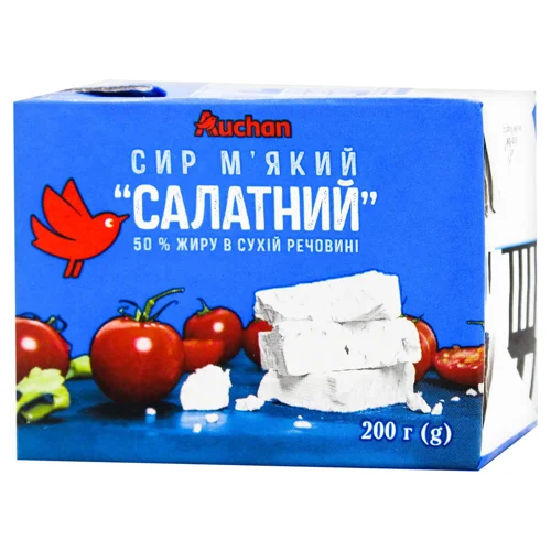 Сир Ашан Салатний м'який 50% 200г
